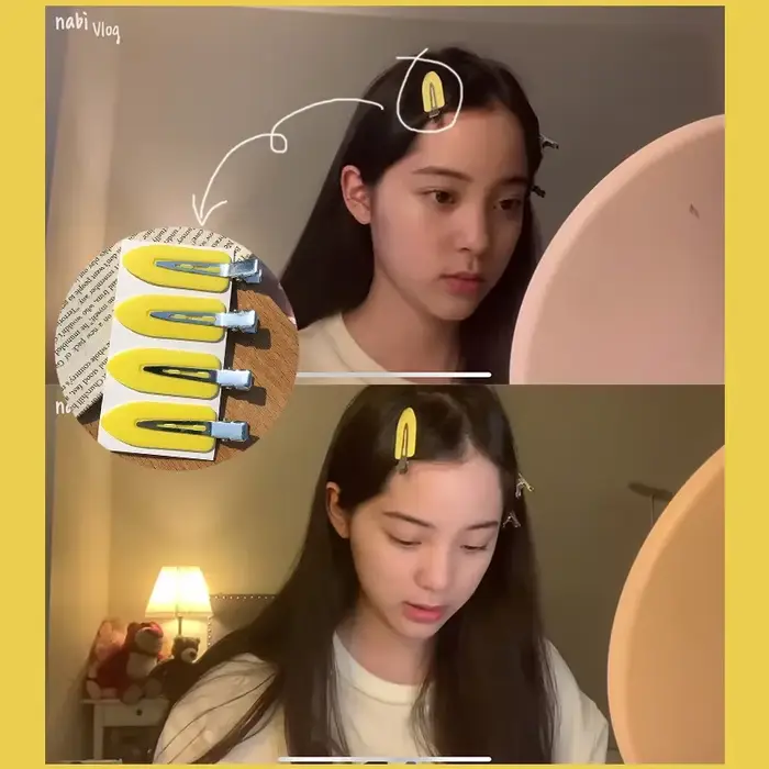Pinces à cheveux sans couture, 4 pièces/ensemble, Barrette à frange latérale, maquillage, lavage du