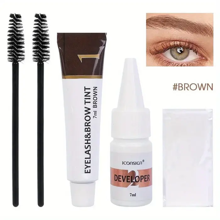 Kit de teinture des cils et des sourcils 2 en 1, outil de maquillage professionnel pour la coloratio