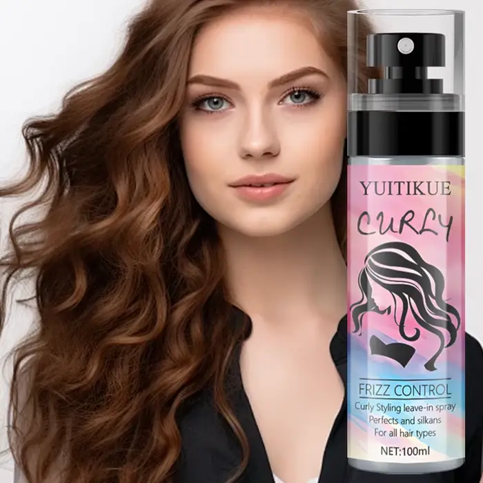 YUITIKUE Spray Coiffant Sans Rinçage pour Cheveux Bouclés - Anti-Frisottis