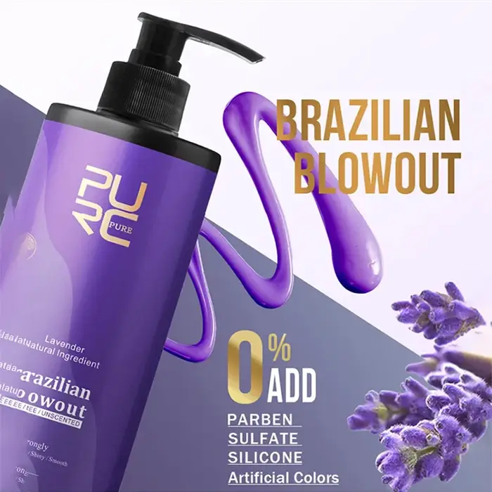 PURC lavande 12% traitement lissant à la kératine brésilienne cheveux bouclés lisser crème lissante produits de Salon professionnels