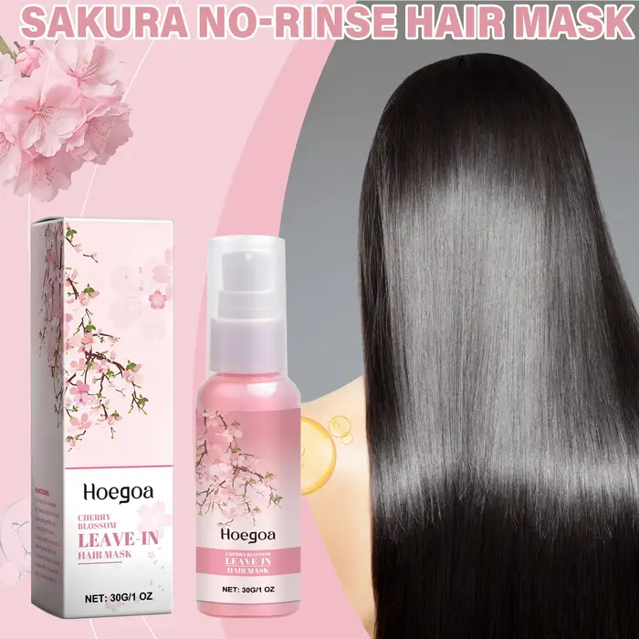Masque capillaire en fleurs de cerisier, avec VE, pour cheveux secs et endommagés, contrôle des fris