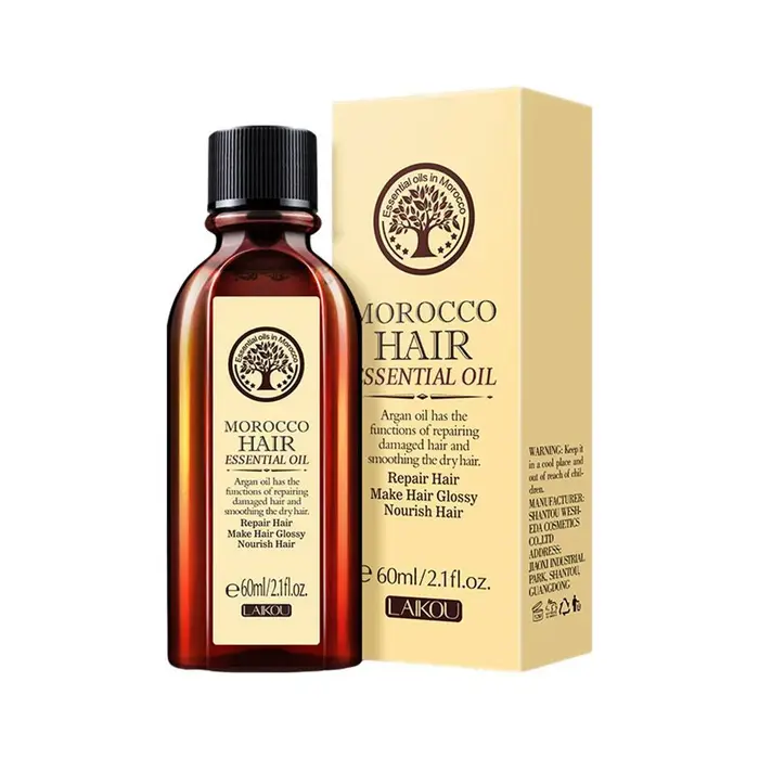 LAIKOU Hearth – huile d'argan marocaine pour cheveux bouclés et crépus, répare les cheveux secs et e