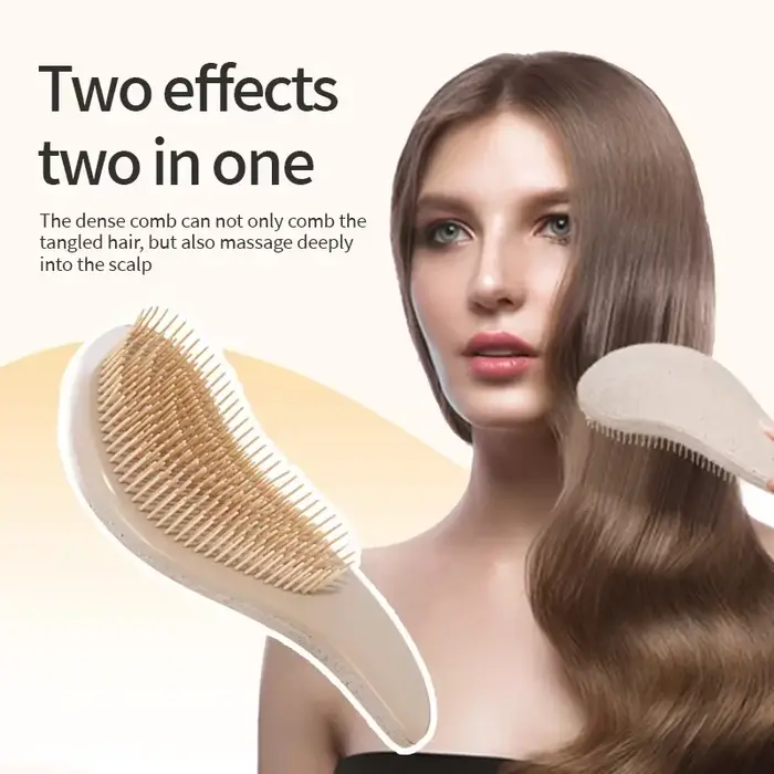 Brosse à cheveux démêlante magique, paille de blé, peigne de Massage du cuir chevelu, doux, antistat