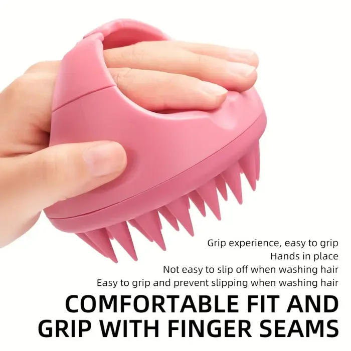 Brosse à shampoing en silicone doux pour massage du cuir chevelu