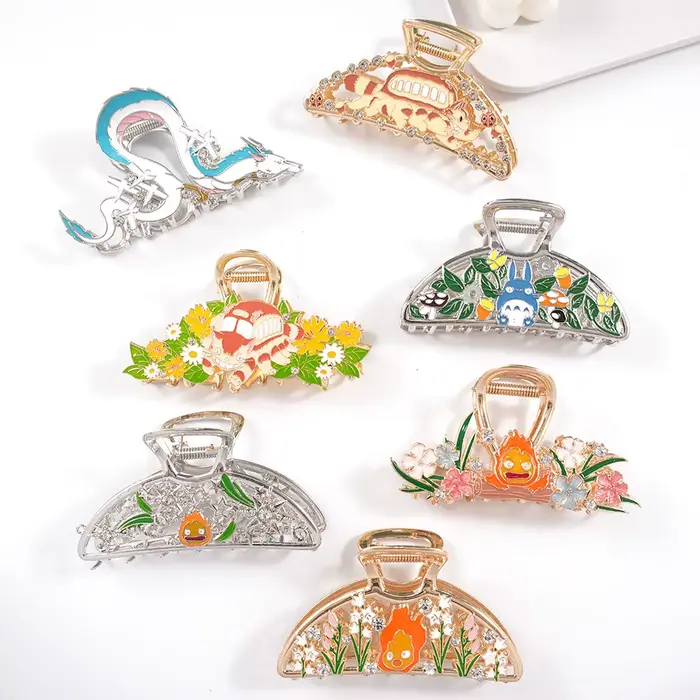 7 Style de mode mignon dessin animé flamme griffe de cheveux bateau Dragon grandes griffes de cheveu