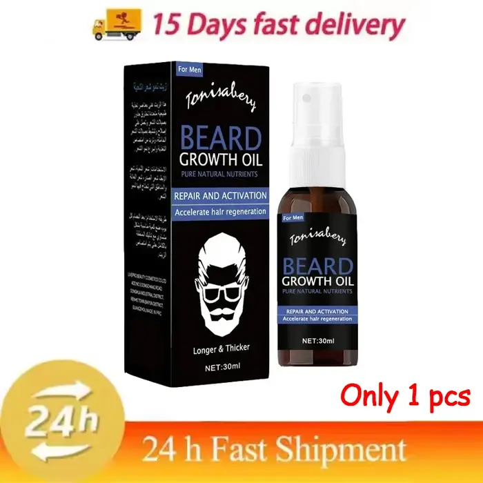 Sérum en spray pour la croissance de la barbe, huile essentielle pour une croissance rapide, pour un