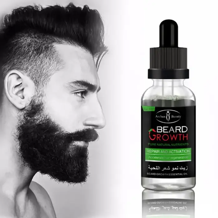 Huile de Croissance de Barbe Biologique Naturelle pour Homme