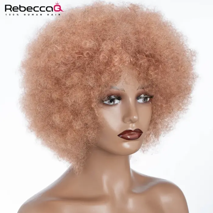 Perruques afro bouclées crépues blondes pour femmes noires