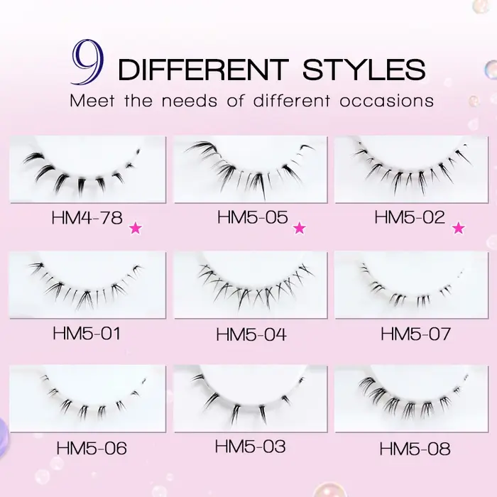 10 paires de cils inférieurs Pack sous les cils cils inférieurs doux 100% bande transparente faite à