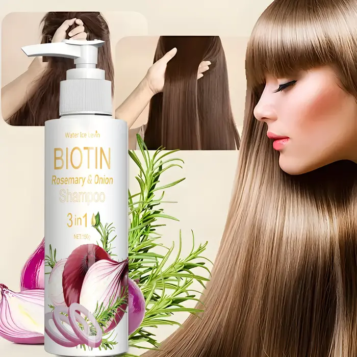 Shampoing à l'oignon au romarin et à la biotine