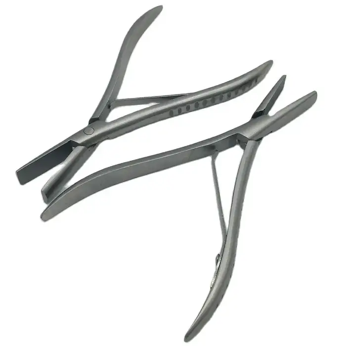 Pince d'extension de cheveux avec rainure lisse, dents plates de 7 pouces, pince en acier inoxydable
