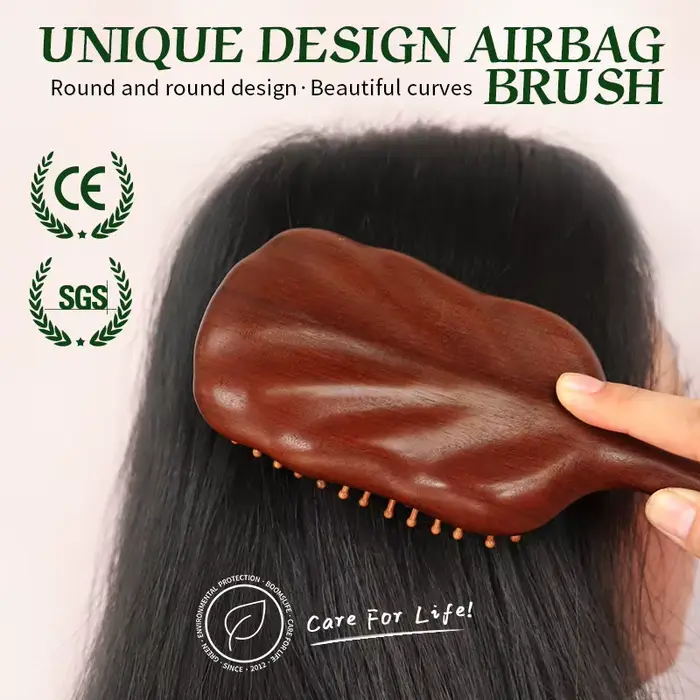 Brosse à cheveux démêlante pour femmes, nom personnalisé, brosse à cheveux en bois de santal, palett