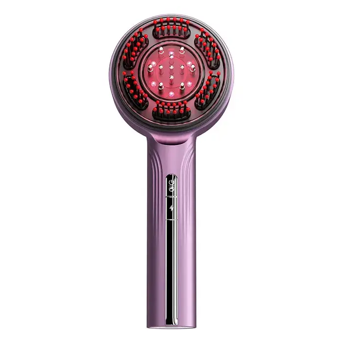 Peigne Masseur Électrique EMS pour Cuir Chevelu avec Thérapie par Lumière Rouge