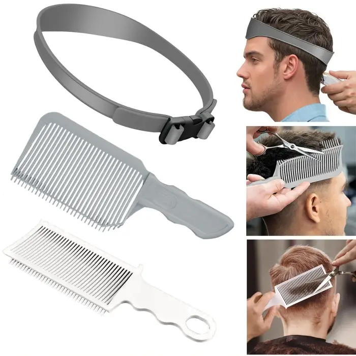 Kit de peignes à cheveux pour barbier, 1/2/3 pièces, coupe de cheveux à dessus plat, peigne décoloré