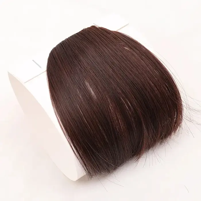 Frange de cheveux synthétique style air 3D, extension capillaire légère facile à porter avec clip