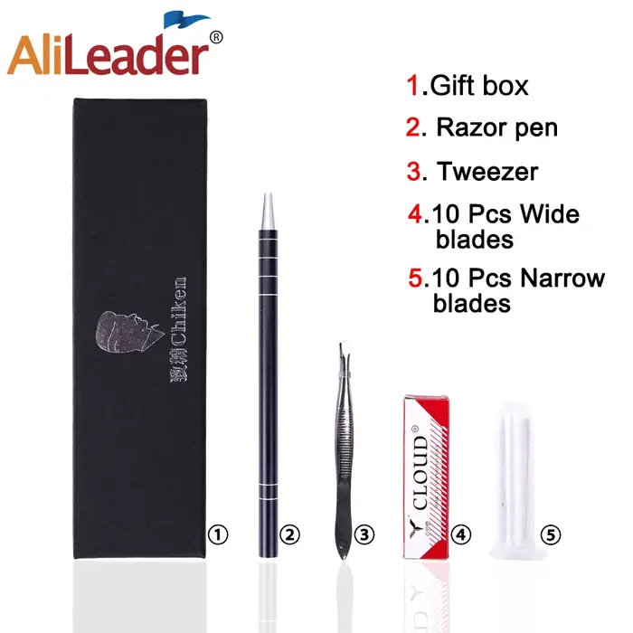 Stylo de gravure de rasoir de tatouage de cheveux pour la conception d'art de cheveux et stylo de co