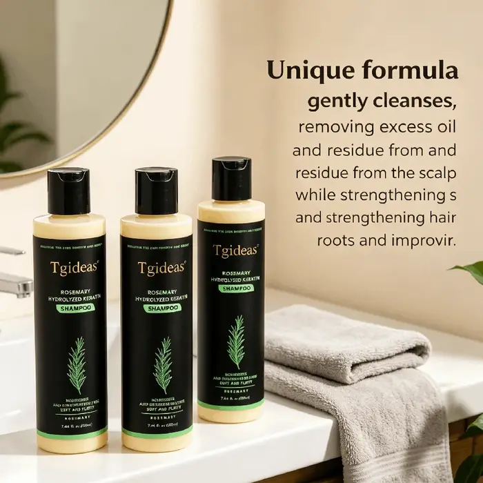 Shampooing pour la croissance des cheveux à l'huile de romarin biologique