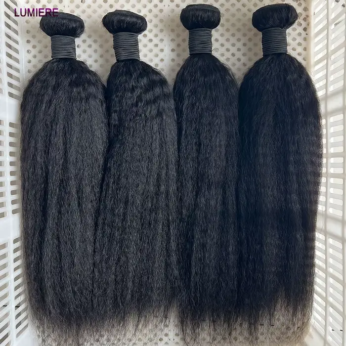 Crépus Yaki droit paquet de cheveux humains 100% vierge non transformé Jerry bouclés Extension de ch