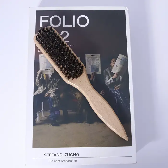 Brosse à cheveux à queue pointue, brosse à barbe, brosse à cheveux en poils, manche en bois de hêtre