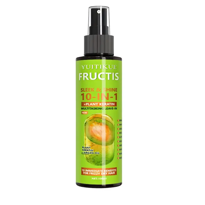 YUITIKUE Fructis Spray sans rinçage 10-en-1 |   Avec kératine végétale et huile d'argan pour des che