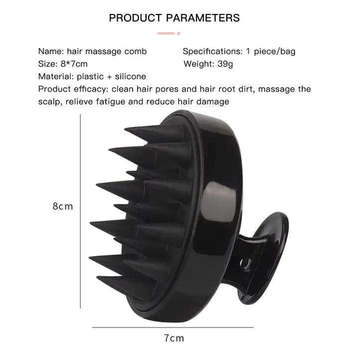 Peigne de Massage du cuir chevelu en Silicone