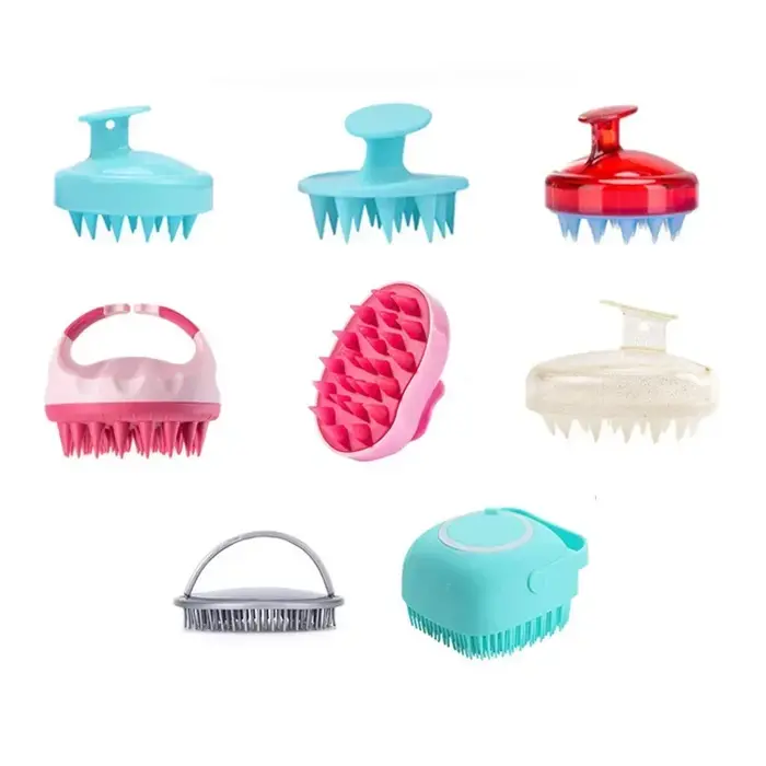 Massage de la tête, peigne à shampoing, nettoyage du cuir chevelu, shampoing à airbag, peigne de bai