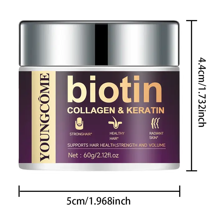 Masque capillaire hydratant à la biotine contenant du collagène et de la kératine naturelle