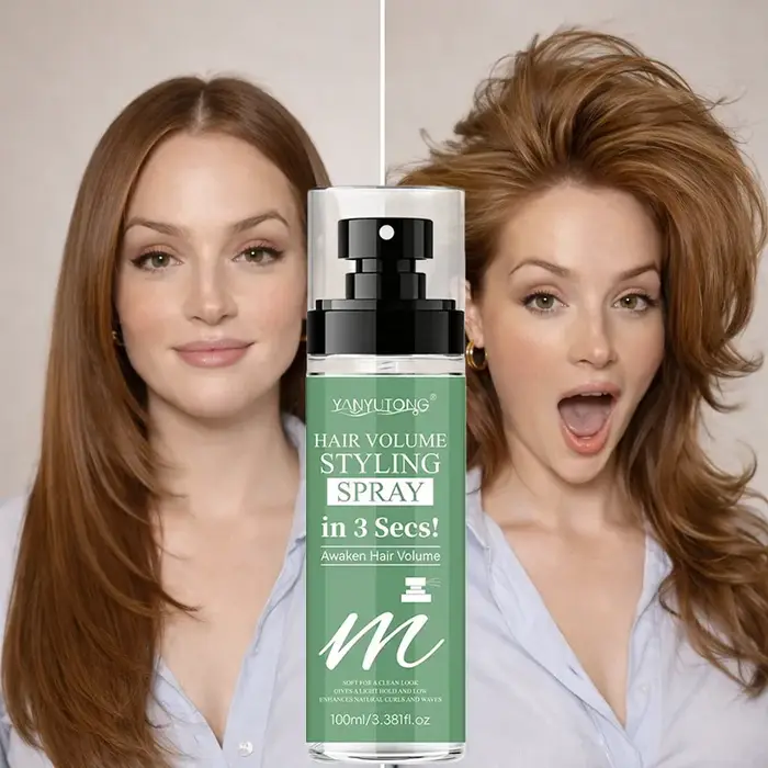 Spray coiffant 3 secondes 100 ml, densifiant et volumisant, pour cheveux ondulés, spray coiffant pou