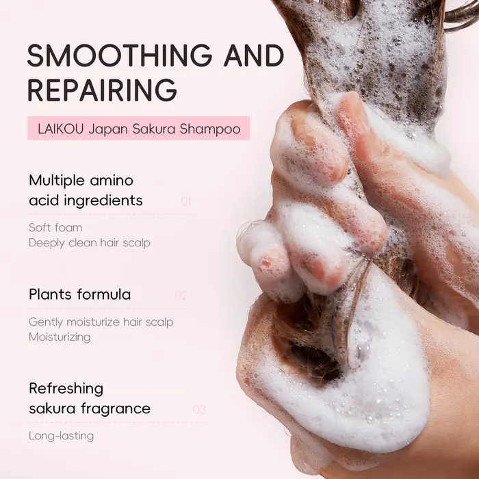 LAIKOU japon Sakura shampooing réparation Anti pointes fourchues cheveux secs crépus lisses