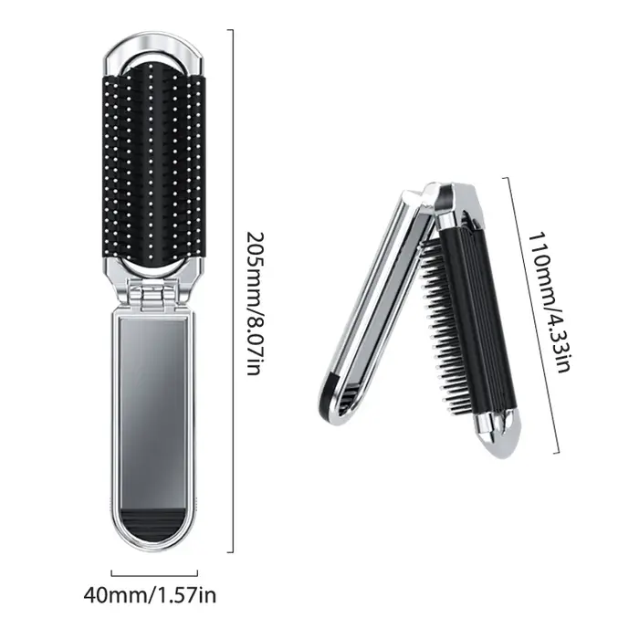 Mini brosse à cheveux pliante, peigne de Massage de la tête, antistatique, Portable, brosse à cheveu
