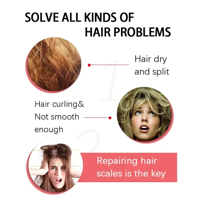 Traitement capillaire professionnel sans formol pour cheveux abîmés à la kératine