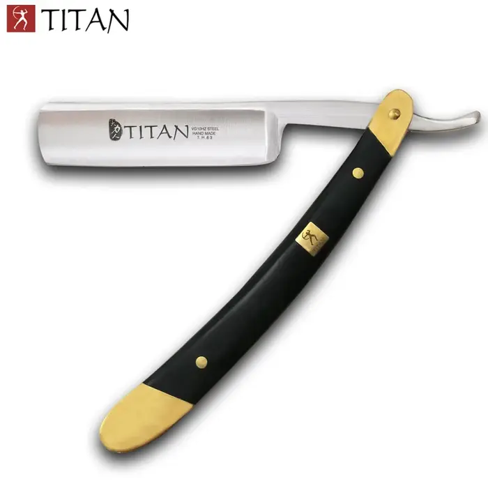 Titan – rasoir droit pour barbier, pour barbe, couteau de rasage pour hommes, sécurité