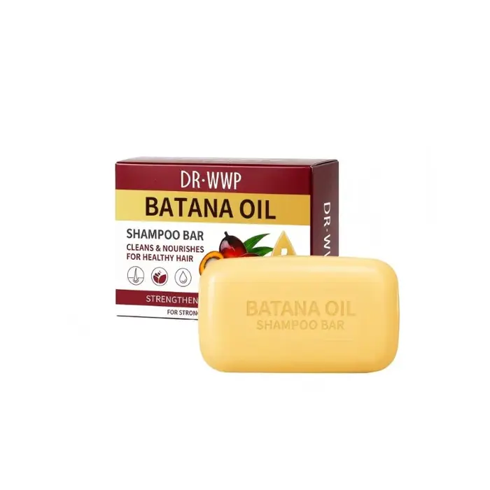 Savon Solide Portable Shampooing à l'Huile de Coco et Vitamine E, Huile de Batana, Nourrit en Profondeur, Répare les Cheveux Secs et Frisés, Nettoie Doucement le Cuir Chevelu