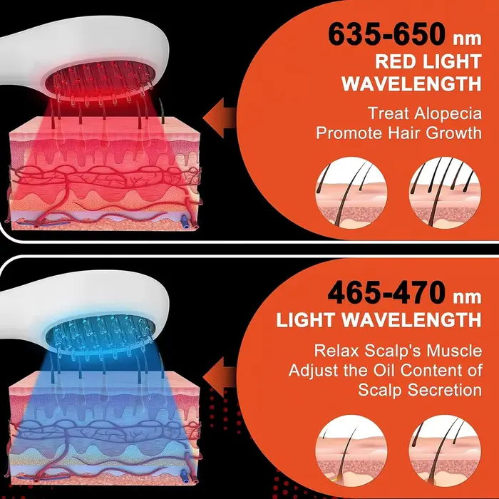 Peigne Laser Électrique pour la Croissance des Cheveux, Thérapie Anti-Perte de Cheveux, Infrarouge 6