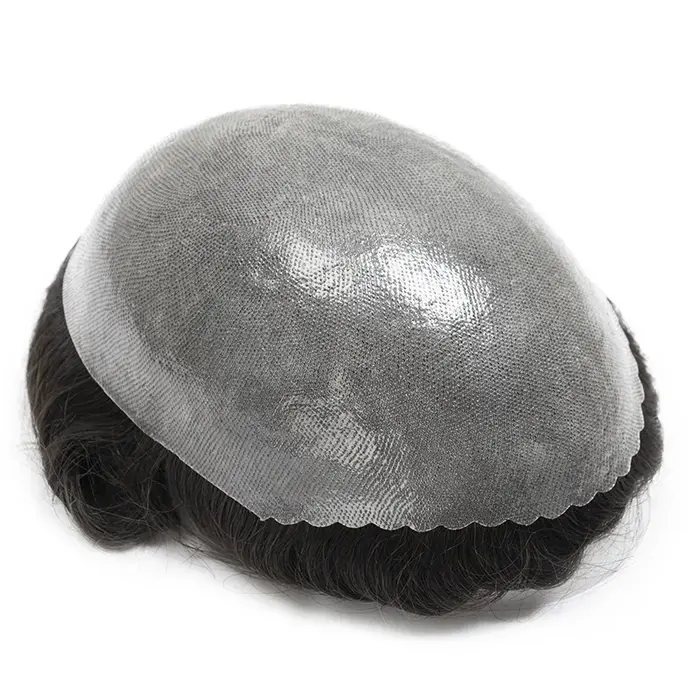 Prothèse capillaire pour hommes à cheveux bouclés
