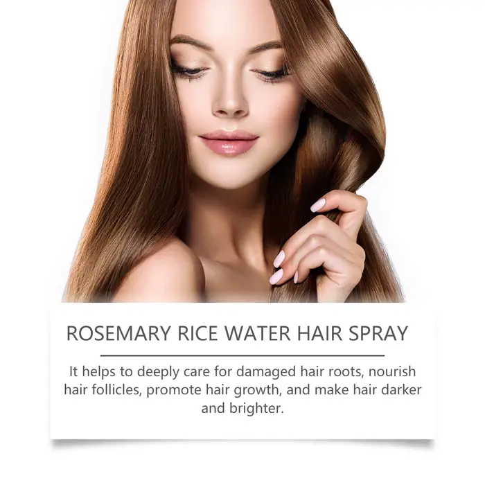 Spray à l'eau de riz et au romarin : nourrit en profondeur les cheveux secs et crépus