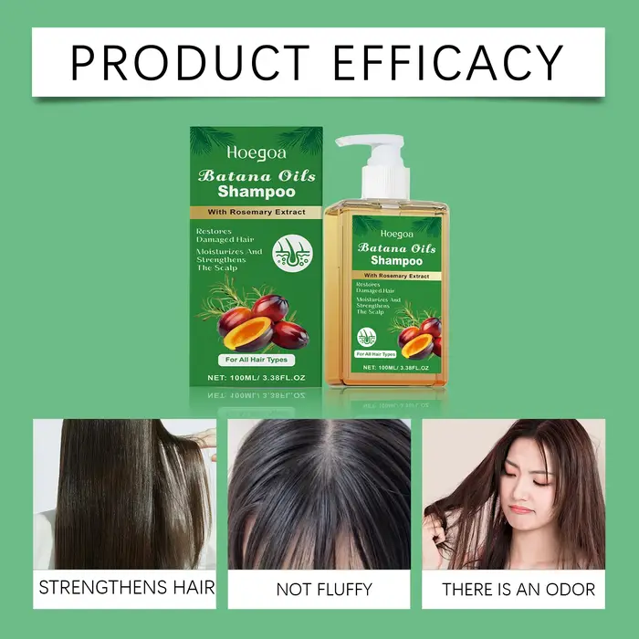 HOEGOA Batana huiles shampooing soin du cuir chevelu complet garder un lustre sain favorise la croissance des cheveux