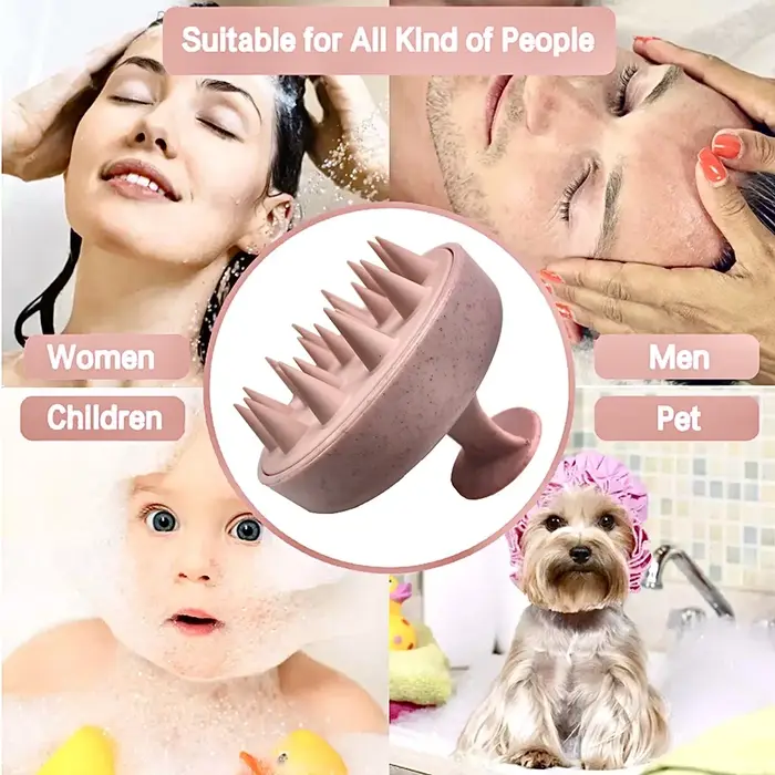 Paille de blé Silicone Tête Lavage Propre Soins Racine De Cheveux Démangeaisons Du Cuir Chevelu Massage Peigne Douche Brosse Bain Spa Anti-Pelliculaire Shampooing
