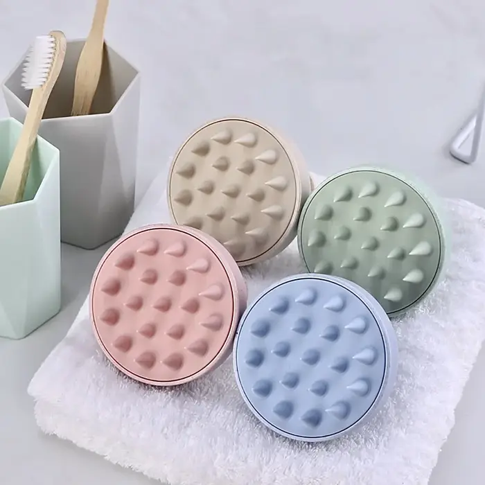 Paille de blé Silicone Tête Lavage Propre Soins Racine De Cheveux Démangeaisons Du Cuir Chevelu Massage Peigne Douche Brosse Bain Spa Anti-Pelliculaire Shampooing