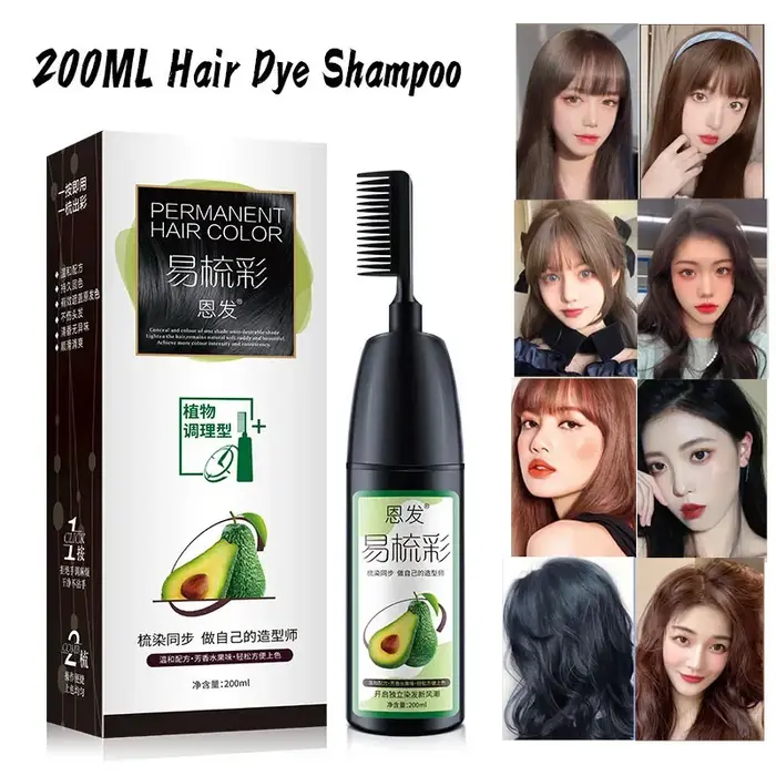 Shampoing colorant pour les cheveux à l'essence d'avocat