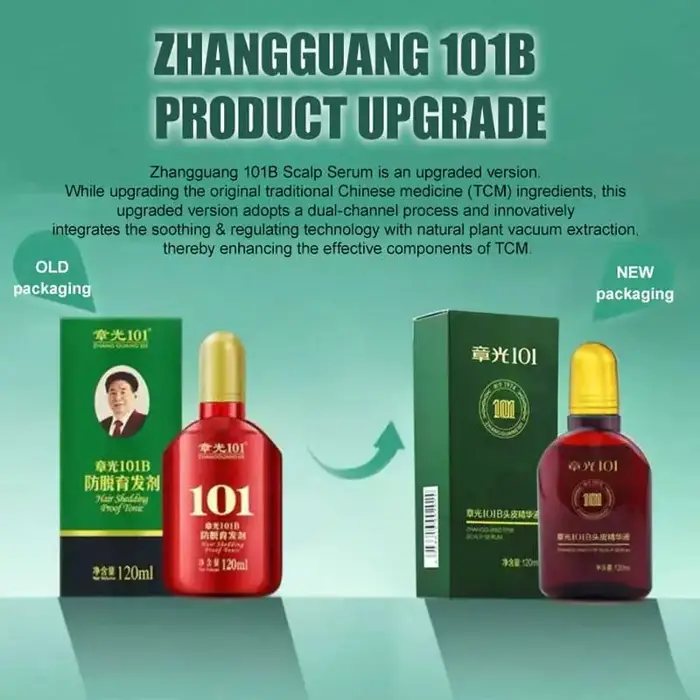 ZHANGGUANG 101B HAIR TONIC 120 ml (101 M) puissant anti-chute de cheveux médecine chinoise thérapie traitement
