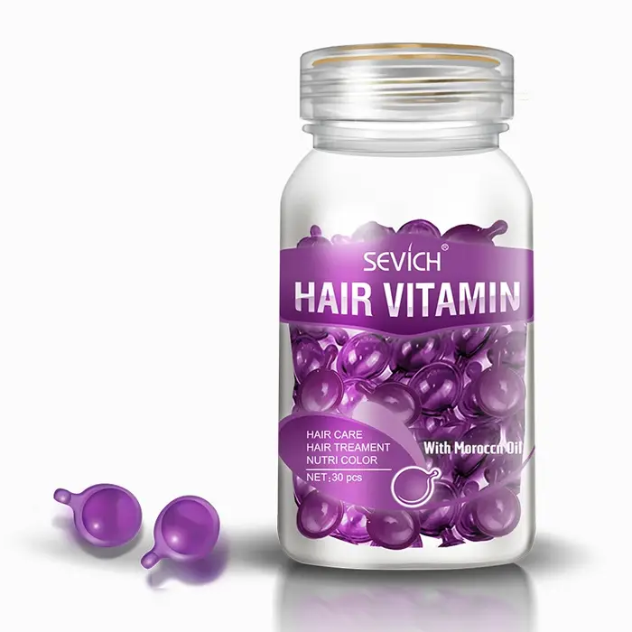 Sevich 3PCS/SET Kit de Capsules de Vitamines Capillaires à l'Huile de Kératine Complexe – Huile Capillaire Marocaine pour Soin et Réparation des Cheveux Abîmés – Sérum Traitant Lissant