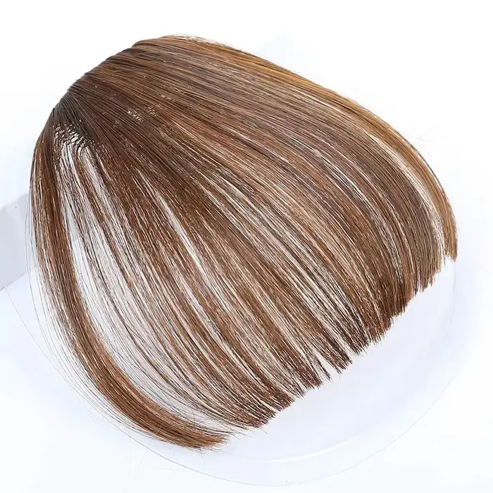 Frange de cheveux synthétique style air 3D, extension capillaire légère facile à porter avec clip