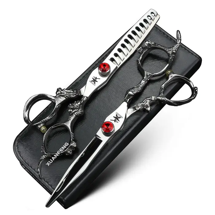 Ciseaux à cheveux à poignée de dragon, outils de coiffage de coiffeur, ciseaux de coupe, ciseaux à e