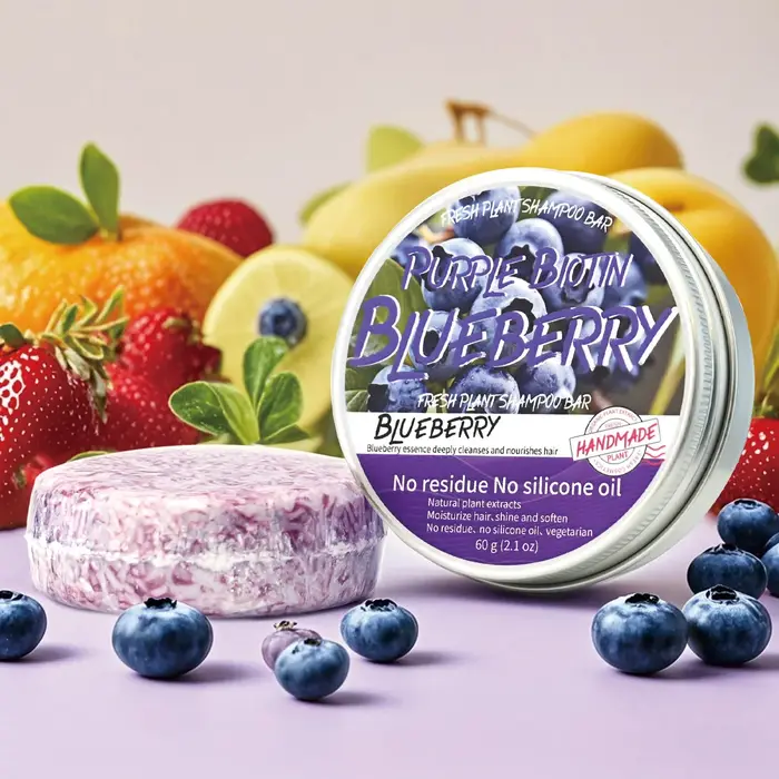 Shampooing Solide Naturel à la Cerise Sans Silicone à Base de Plantes pour Éliminer les Graisses et Hydrater les