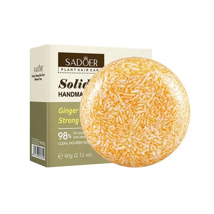 Savon shampoing au gingembre avec contrôle du sébum, savon shampoing solide rafraîchissant, sans hui