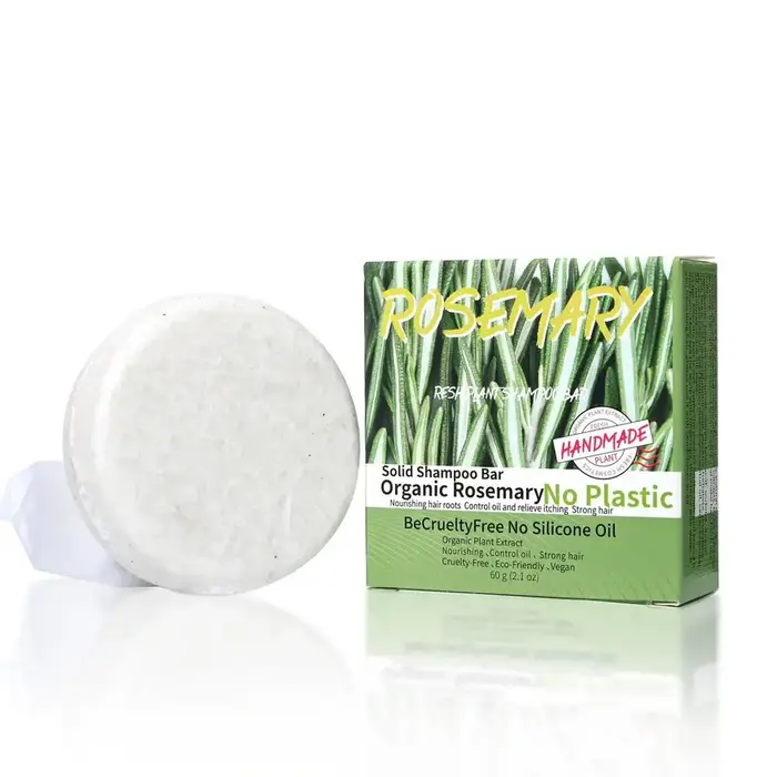 Shampooing Solide Naturel au Romarin, Nettoyage Profond du Cuir Chevelu, Anti-Chute, Contrôle du Séb