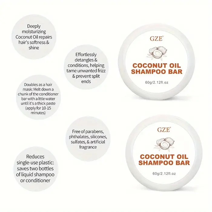 Barre de shampoing à l'huile de coco GZE