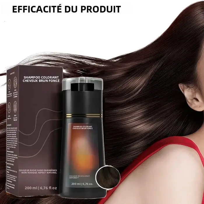 Shampoo colorant pour cheveux 3 en 1