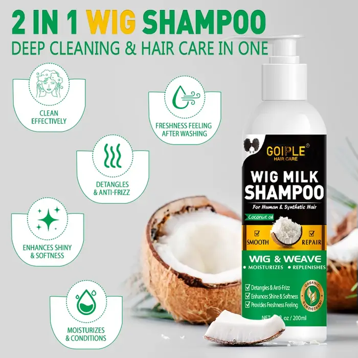 Shampoing et après-shampooing sans rinçage 2 en 1